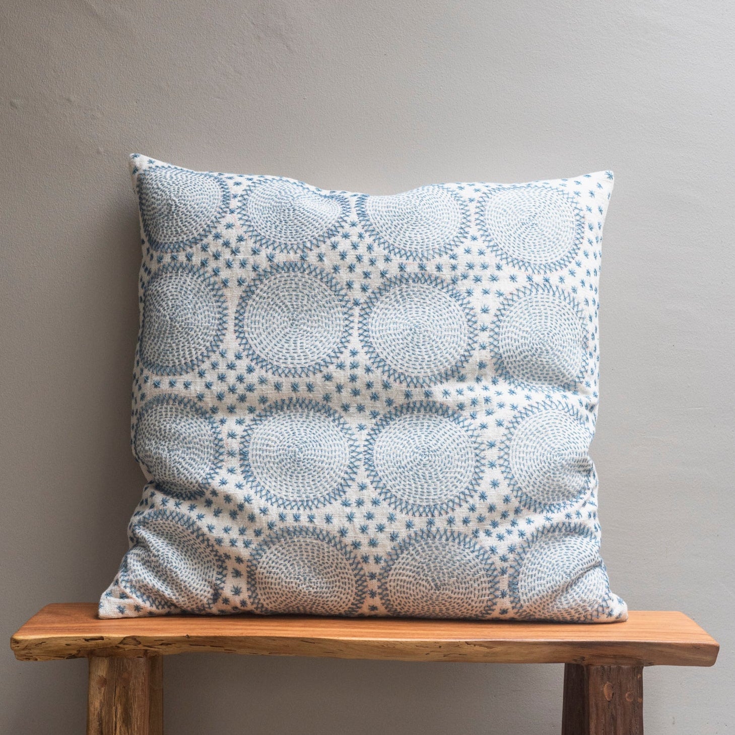 Handwoven Doi Saket Sundial Cotton Pillow Laos-Thailand (18x18)