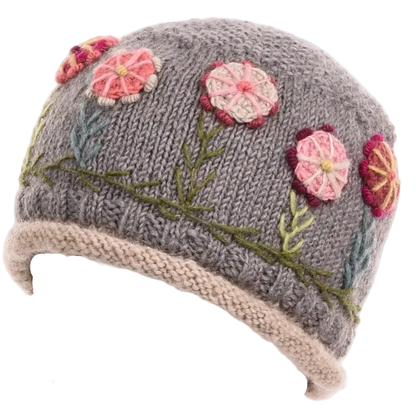 Wool Knit Grey Hat Nepal