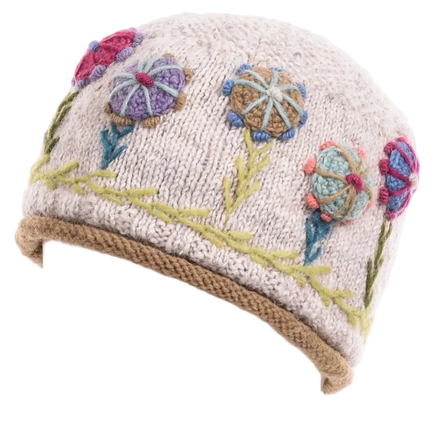 Wool Knit Natural Hat Nepal