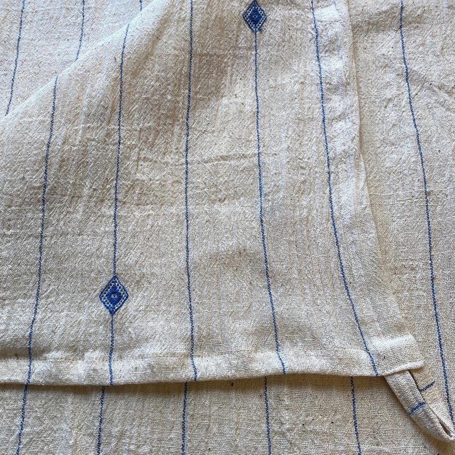 Handwoven Organic Cotton With Inlay Cafe Curtain White India