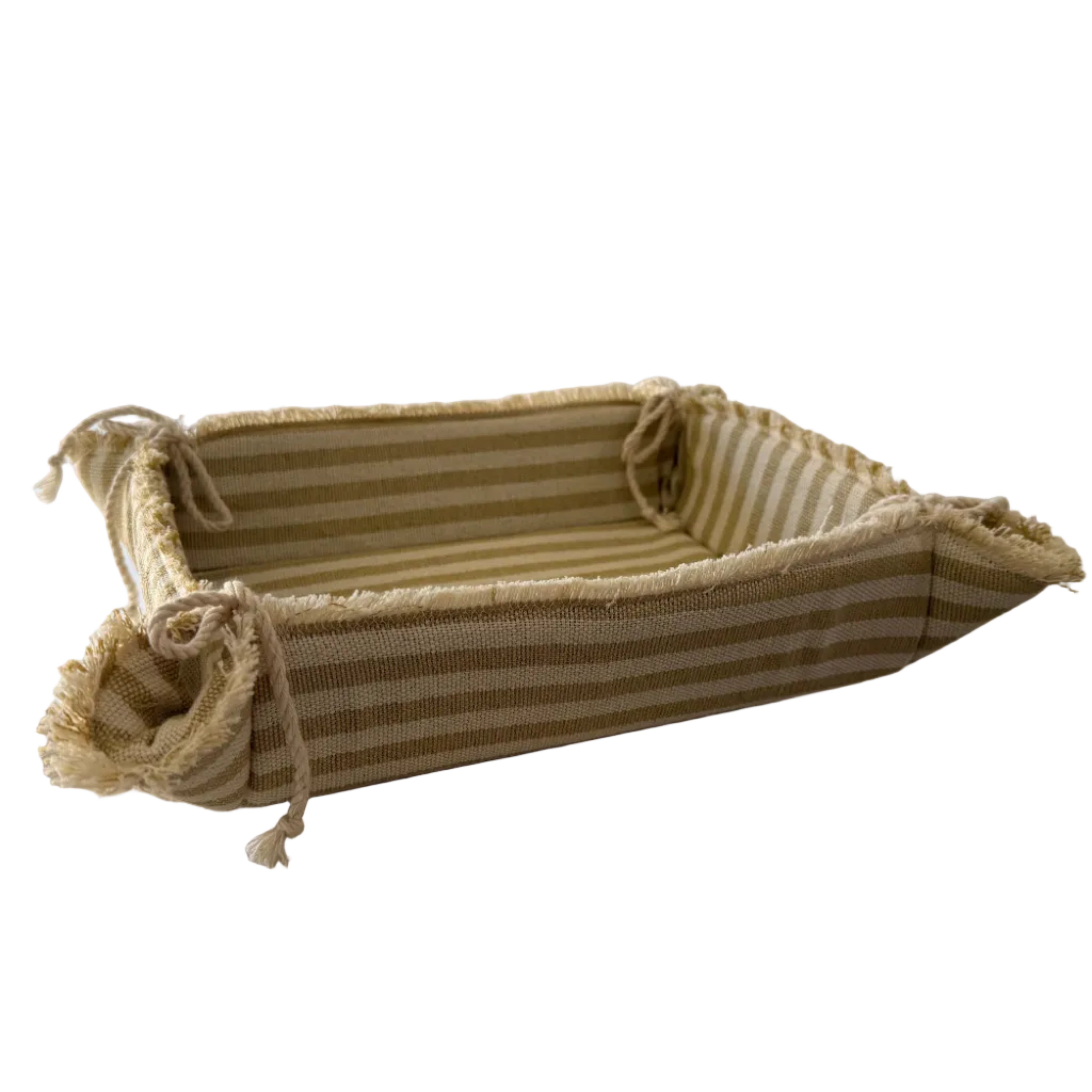 Handwoven Gold Cotton Bread Basket Mexico