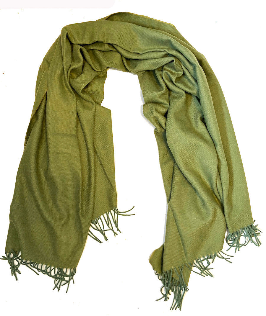 Fine Baby Alpaca Throw Peru ( 53" x 68) tea leaf  sage green